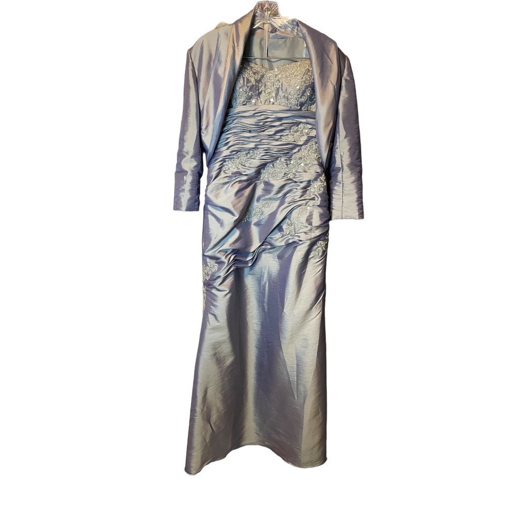 Modern Maids Collection Strapless Sequined Formal Gray Dress Sz 12